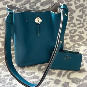 Kate Spade Blue Shoulder Bag and Wallet Set